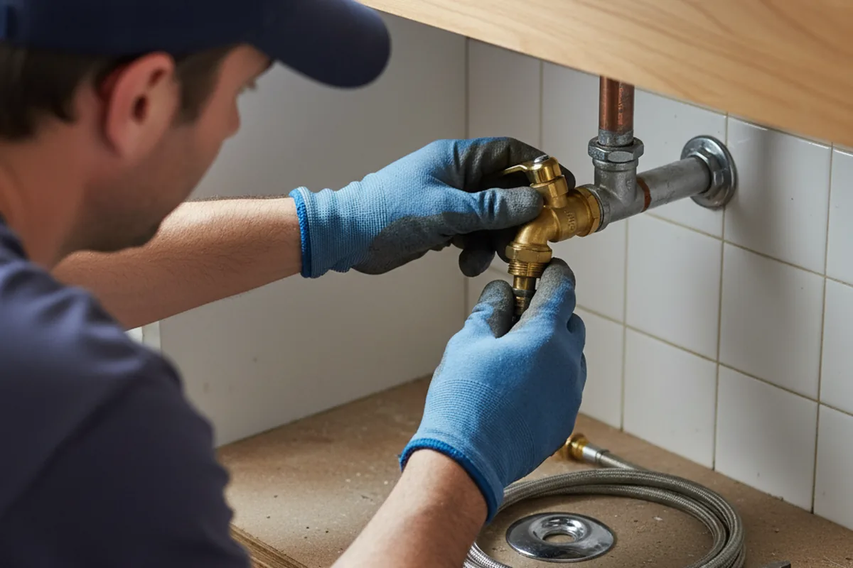 Shutoff valve and fitting work during Emergency Plumbing in Poulan
